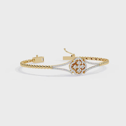 0.5ct Clover Round cut Lab Grown  Diamond Bracelet