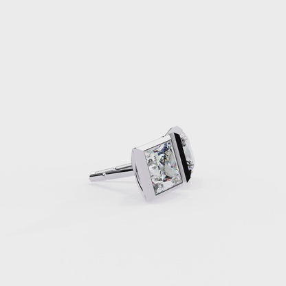 Elegant Bezel Princess Solitaire Earrings – 1.77 Ct Lab‑Grown diamond Brilliance