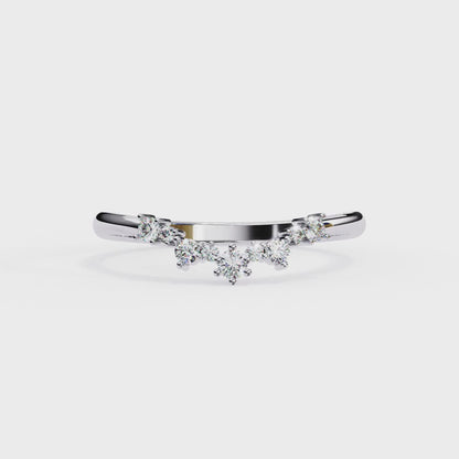 Sustainable Sparkle: Lab-Grown Diamond Tiara Ring , 14k Gold Ring