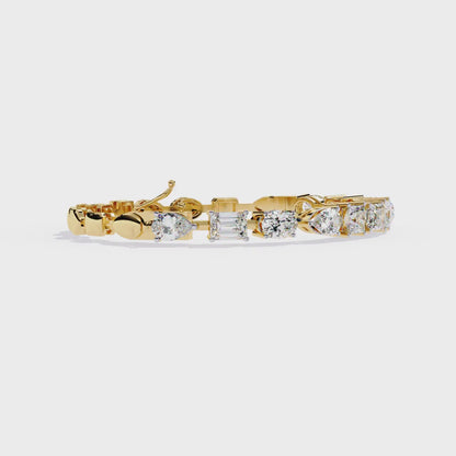 13.84 Ct Multi-Shape Statement Lab Grown diamond  Bracelet
