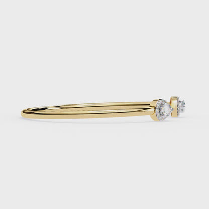 1.2 Ct Pear Duo Lab‑Grown Diamond Open Bracelet – Modern Minimalist Style