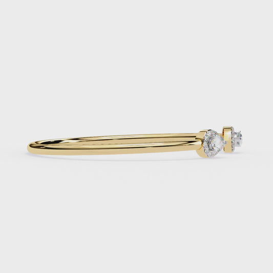 1.2 Ct Pear Duo Lab‑Grown Diamond Open Bracelet – Modern Minimalist Style