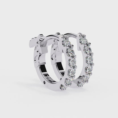 Classy 0.18 Ct Round Lab grown Diamond Hoop Earrings