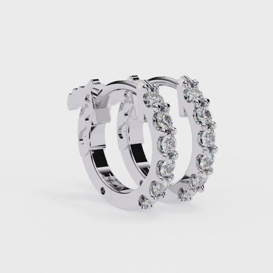 Classy 0.18 Ct Round Lab grown Diamond Hoop Earrings