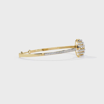 Luxury Radiant Sphere Lab grown  Diamond Bangle Bracelet