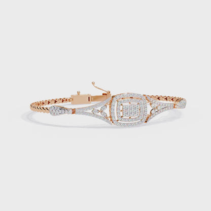 1.07 Ct Elegant  Square Halo Lab Grown diamond  Tennis Bracelet