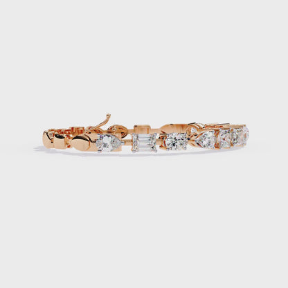 13.84 Ct Multi-Shape Statement Lab Grown diamond  Bracelet