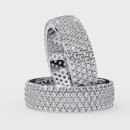 Bold Brilliance: Wide Lab Diamond Eternity Band in Yellow Gold