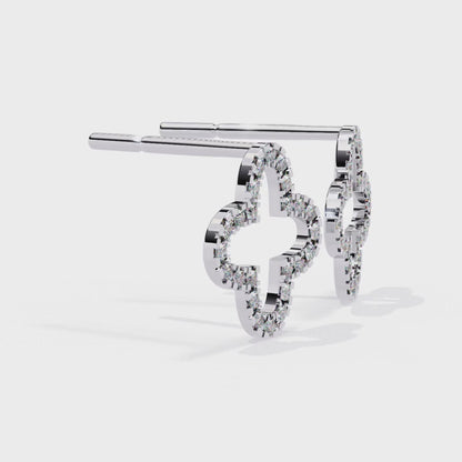 0.24 ct Minimalist Lab-Grown Diamond Clover Stud Earrings –  Modern Charm