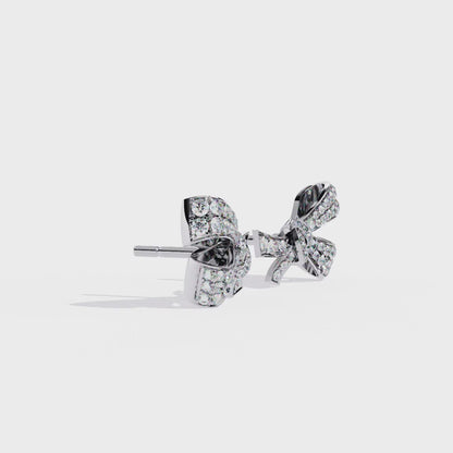 0.96 Ct Lab Grown Diamond Bow Knot Stud Earrings – Pave-Set Sparkle