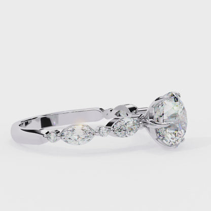 Elysian Round Brialliant Cut Solitaire Ring, 1.92 CT Round Cut Lab Grown Diamond Solitaire Ring