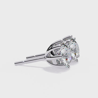 2.57 Ct Round Multi-Prong Lab grown diamond  Stud Earrings