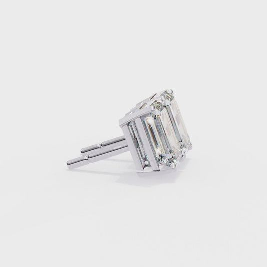 Minimalist Luxury – 2.39 Carat Emerald Lab Diamond Studs