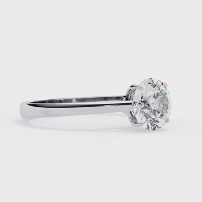 Lab-Grown Round Brilliant Diamond Solitaire Ring in Rose Gold, 1.30 CT Round Cut Diamond Ring