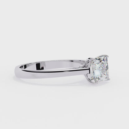 Clean and Classic Rose Gold Ring with Princess Cut Diamond, 1.04 CT Princess Cut Diamond Ring