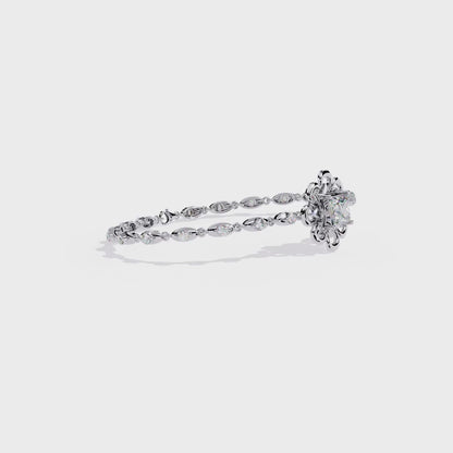 2.11 Ct Round Lab Grown Diamonds Bracelet with Princess-cut Solitaire
