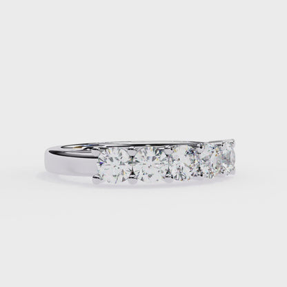 Symbol of Forever: Elegant Five-Stone Lab Diamond Band in Warm Rose Gold