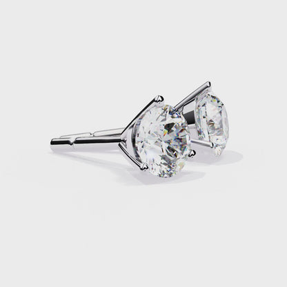 Brilliant 2.8  CT Round Lab Diamond Stud Earrings