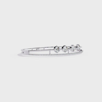 2.32 CT  Round Lab Grown Diamond Bangle Bracelet