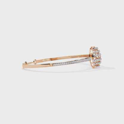 Luxury Radiant Sphere Lab grown  Diamond Bangle Bracelet