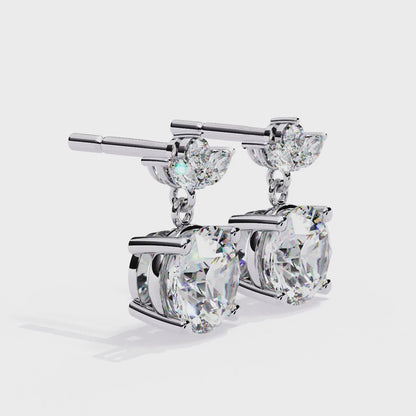 Drop & Dangle Round & Marquise Earrings – 2.02 Ct Lab‑Grown Diamonds