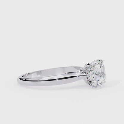 2.65 CT Cushion Cut Lab Grown Diamond Solitaire Ring, Certified Lab Diamond Gold Wedding Ring
