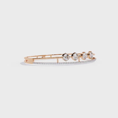 2.32 CT  Round Lab Grown Diamond Bangle Bracelet