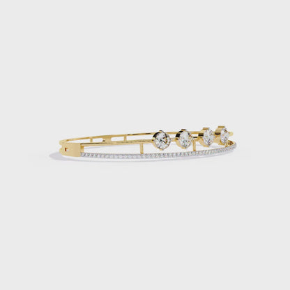 2.32 CT  Round Lab Grown Diamond Bangle Bracelet
