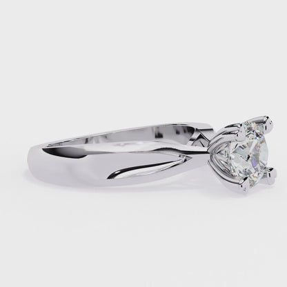 Heart Prong Solitaire Ring with Round Lab-Grown Diamond in Rose Gold