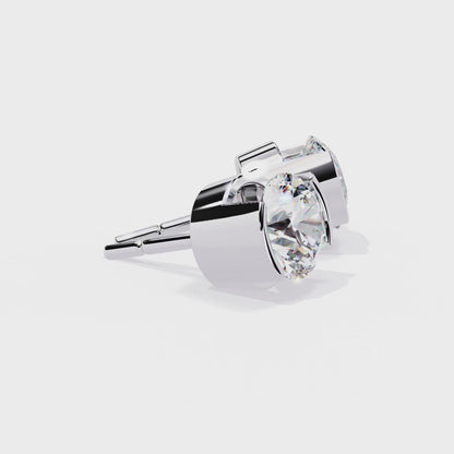 2.57 ct Round Lab‑Grown Diamond Studs – Minimalist Sculptural Form