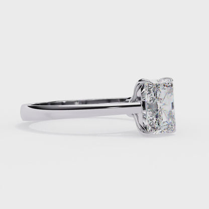 1.21 CT Radiant Effortless Solitaire Ring in Four Prong Setting, Lab-Grown Radiant-Cut Diamond Solitaire Ring in Rose Gold
