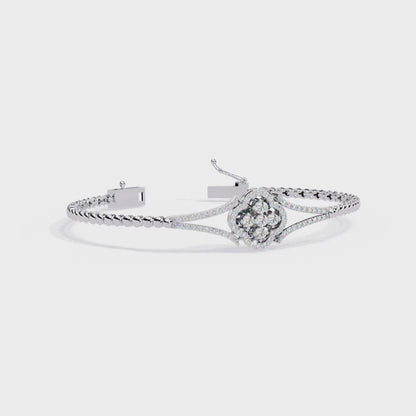 0.5ct Clover Round cut Lab Grown  Diamond Bracelet