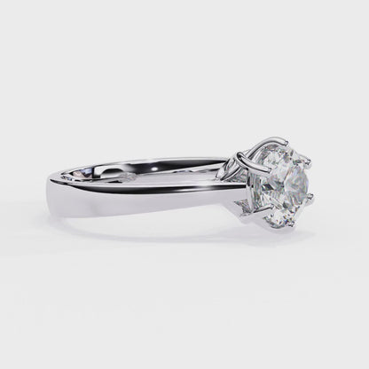 Diamond Majesty Ring in Rose Gold, 1.29 CT Round Cut Diamond Solitaire Ring