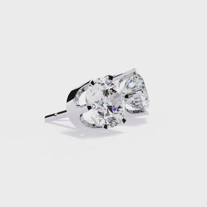 Elegant 2.57 Ct Round Lab‑Grown Diamond Solitaire Stud Earrings
