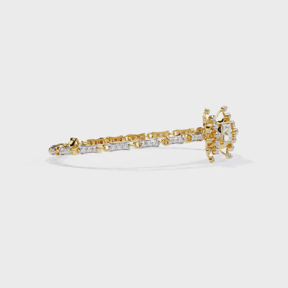 1.65 Ct Princess Bow Design Lab Grown Diamond Bracelet