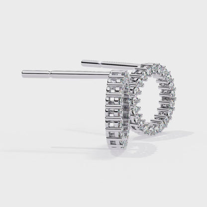 Delicate 0.30 ct Round Lab Diamond  Circular  Earrings –  Minimalist Aesthetic