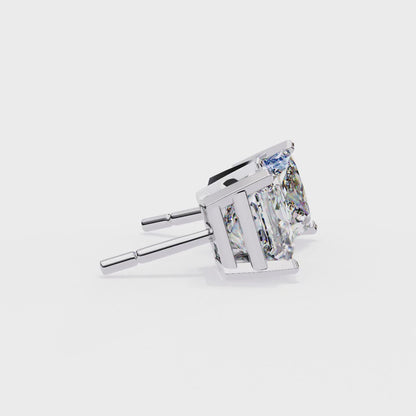 Classic Princess Cut Lab Diamond Studs – 3.04 Carat Brilliance