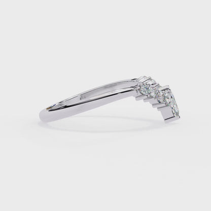 Tiara-Style Lab Diamond Ring with Marquise Center